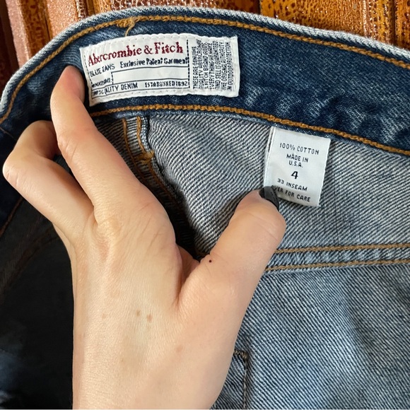 Abercrombie & Fitch Slouchy Flare Jeans Size 4 Medium Wash Y2k 90s 100% cotton - Picture 4 of 6